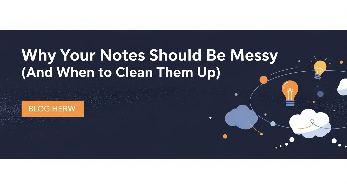 Why Your Notes Should Be Messy (And When to Clean Them Up)